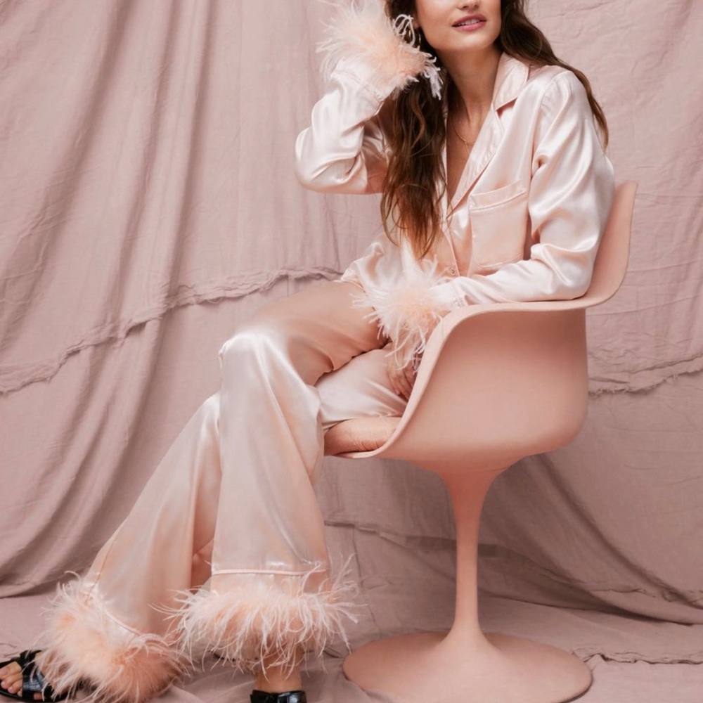 NastyGal Pink Feather PJs
